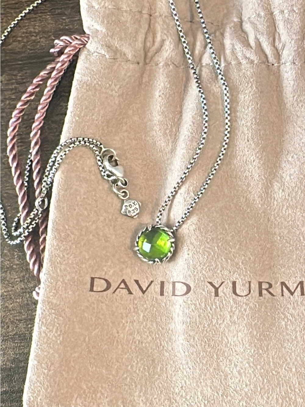 David Yurman Petite Chatelaine Peridot Sterling Silver Necklace